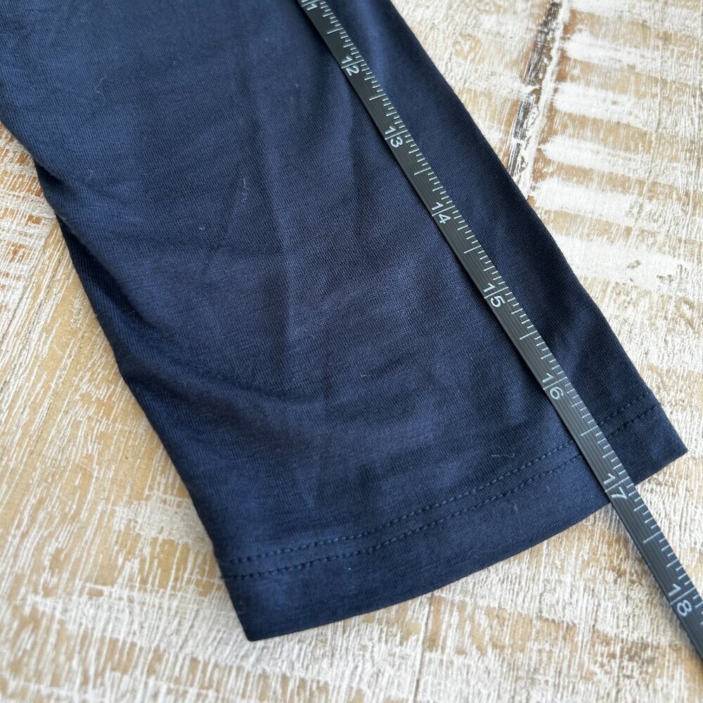 Ann Taylor Dark Blue T-Shirt Top Blouse Shirt w/Black Lace Size Small - Picture 6 of 8